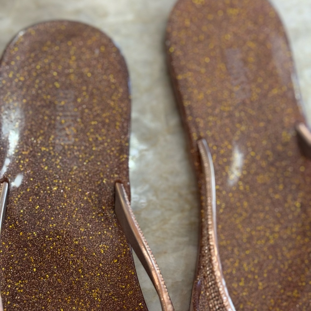 Melissa Glitter Brown Pink gold Flats with Bow. Jelly nostalgia. 😍 - Picture 11 of 11